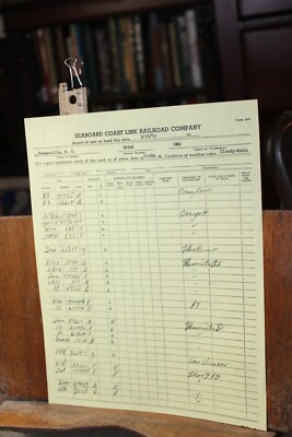 Vintage 1972 Seaboard Coast Line Eisenbahn Form 408