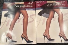 2 Hanes Silk Reflections Control Top And Non Sheer Toe Pantyhose Size AB 717 715