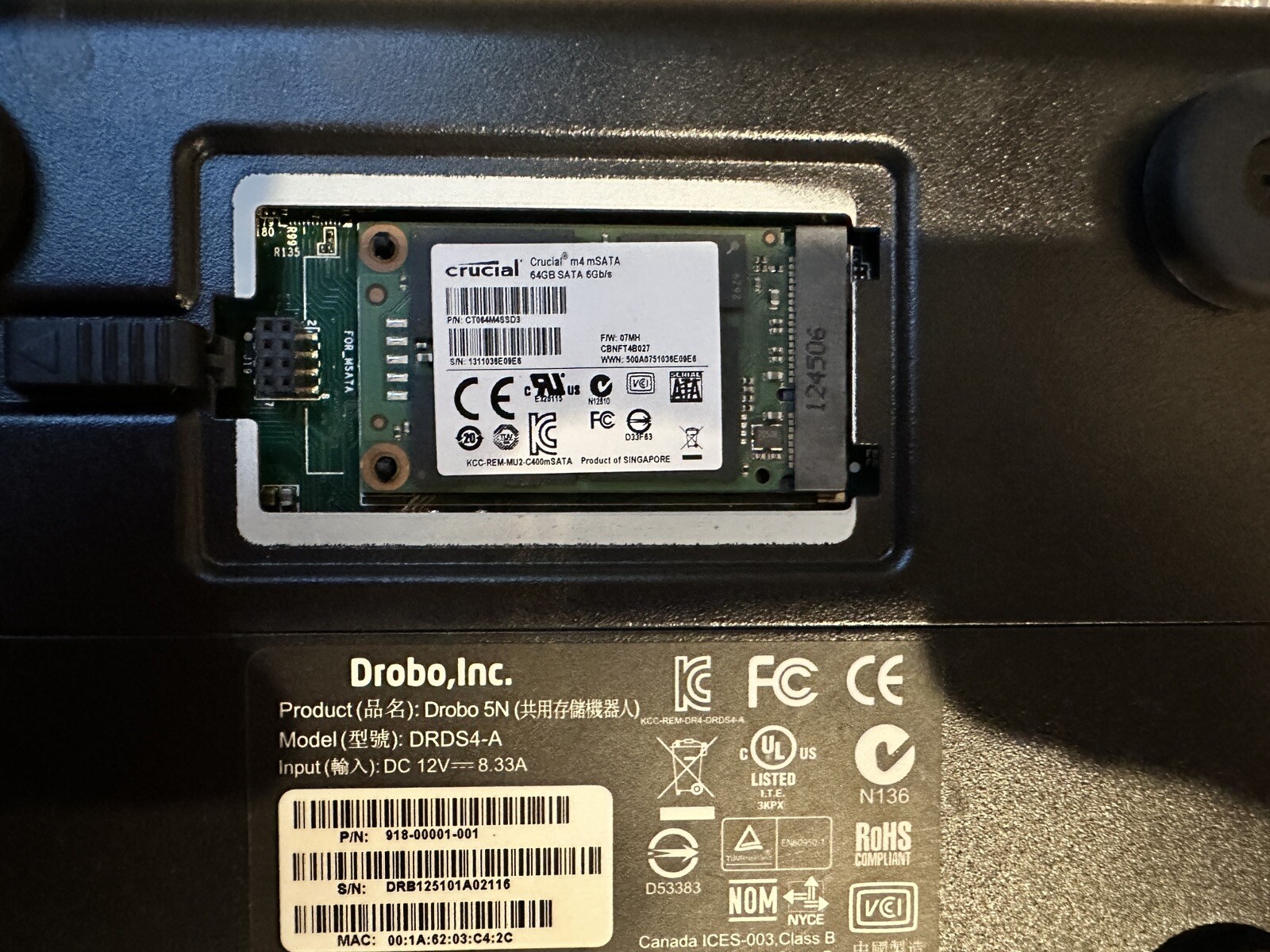 Drobo 5N DRDS4A Diskless With Power Supply 64GB cached SSD eBay