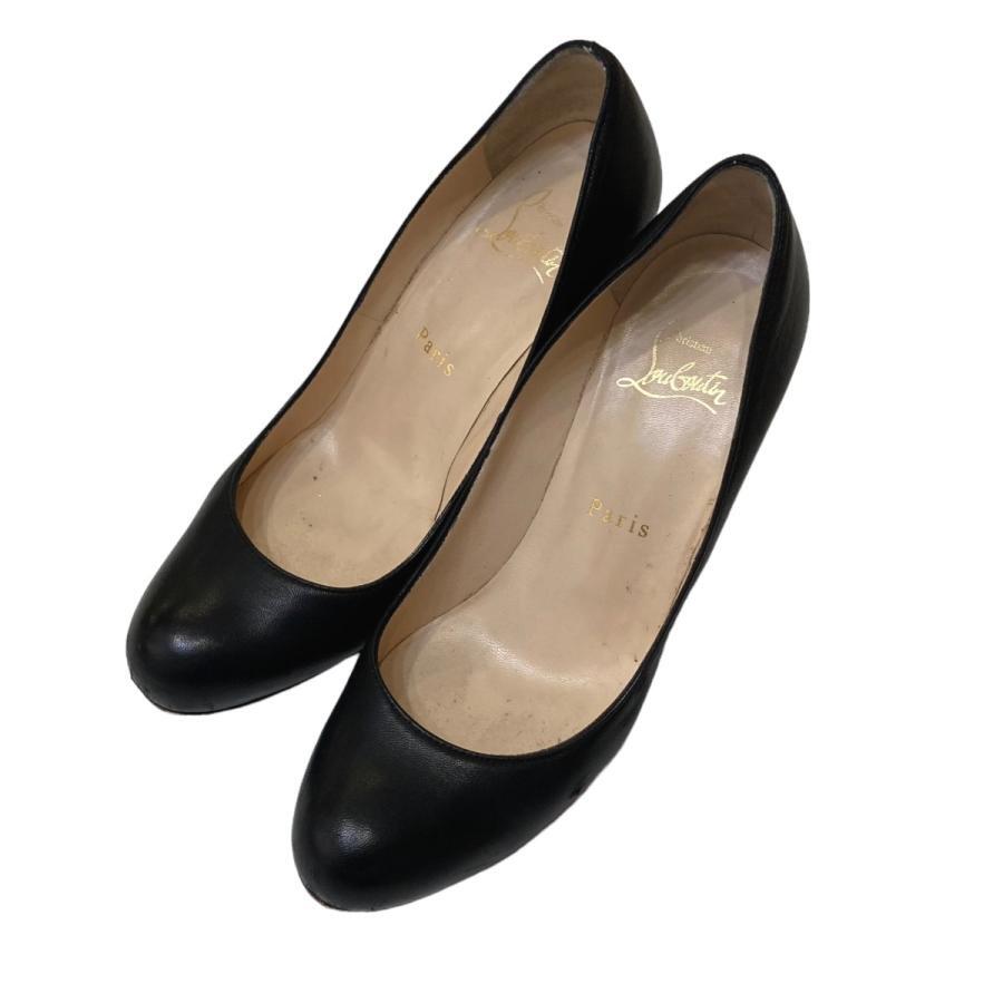 Christian Louboutin Black Calfskin Stacked Wedge Heel by Christian Louboutin main image 0