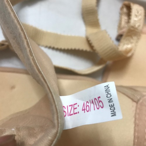 New Women's Bra Beige Floral Padded Wirefre Size 46/105 Wireless New - Picture 3 of 3