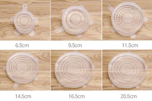 4~6 Pack Stretch Reusable Silicone Bowl Food Storage Wraps Cover Seal Fresh Lids - Picture 31 of 43