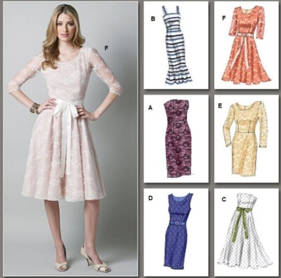 Vogue Pattern Options Flared/Sheath Dress w/Lace 6 Styles V8766 Size 6-12,  12-20 | eBay