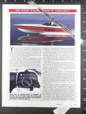 1989 3 page span FEATURE on Wellcraft 31 Scarab Excel motor yacht power boat