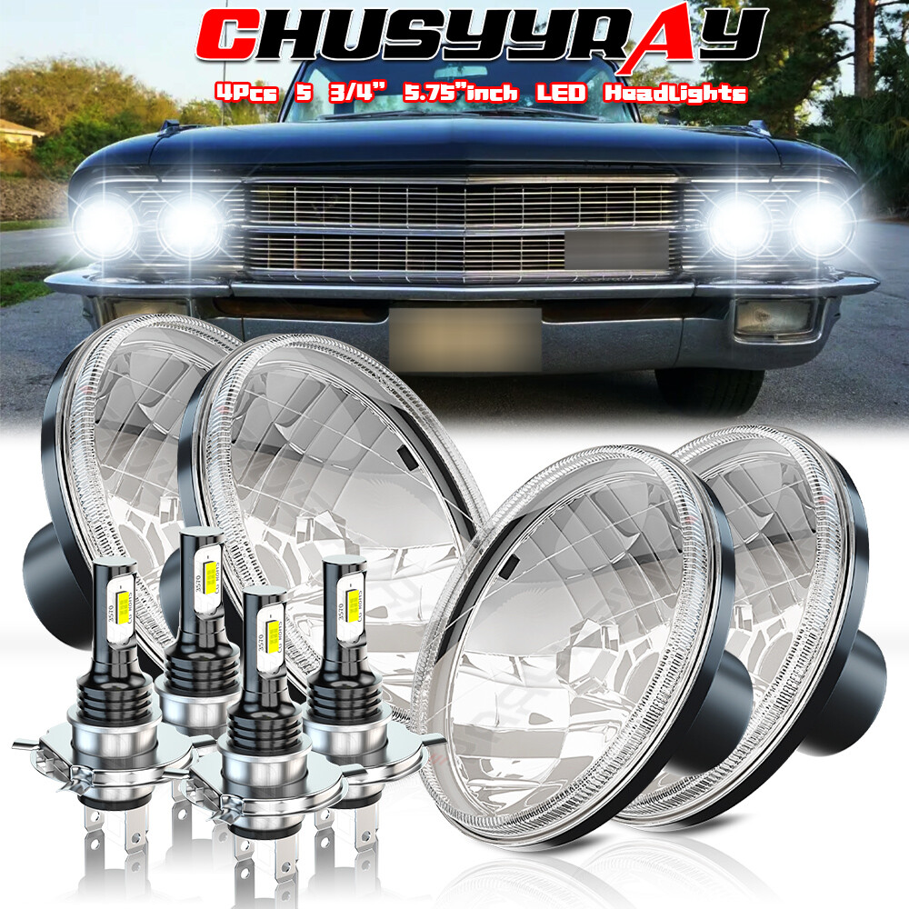 Pair 5.75" Inch Led Drl Headlights Hi/lo Beam For Chevrolet Luv