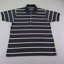 Vintage Ralph Lauren Polo Country Shirt Mens Medium Blue White Stripes Red Pony