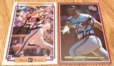 Greg Luzinski signed White Sox 1984 Donruss All-Stars AND Champions jumbo cards