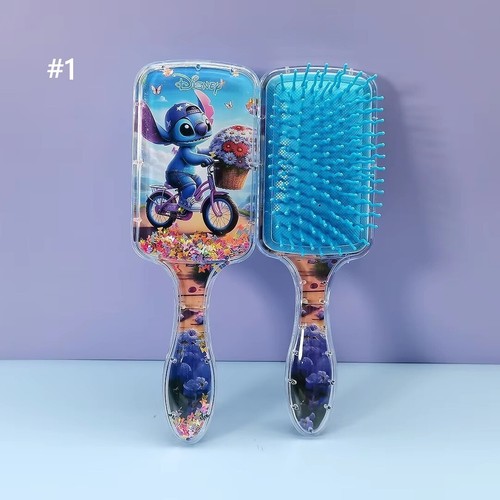 1pc Disney Lilo Stitch Massage Brush Kawaii Anime Shiny Glitter Shake Hair Comb - Picture 11 of 14