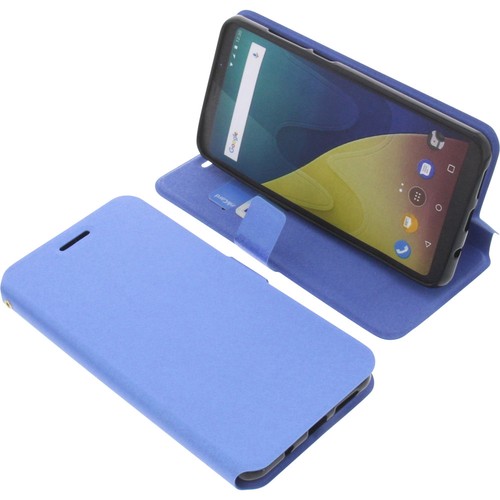 Funda para Wiko View XL Smartphone Book Style Protectora de Móvil Libro Azul