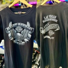 Harley Davidson Shirt 2xl Xxl Eagle Las Vegas Crest Ride The Legend