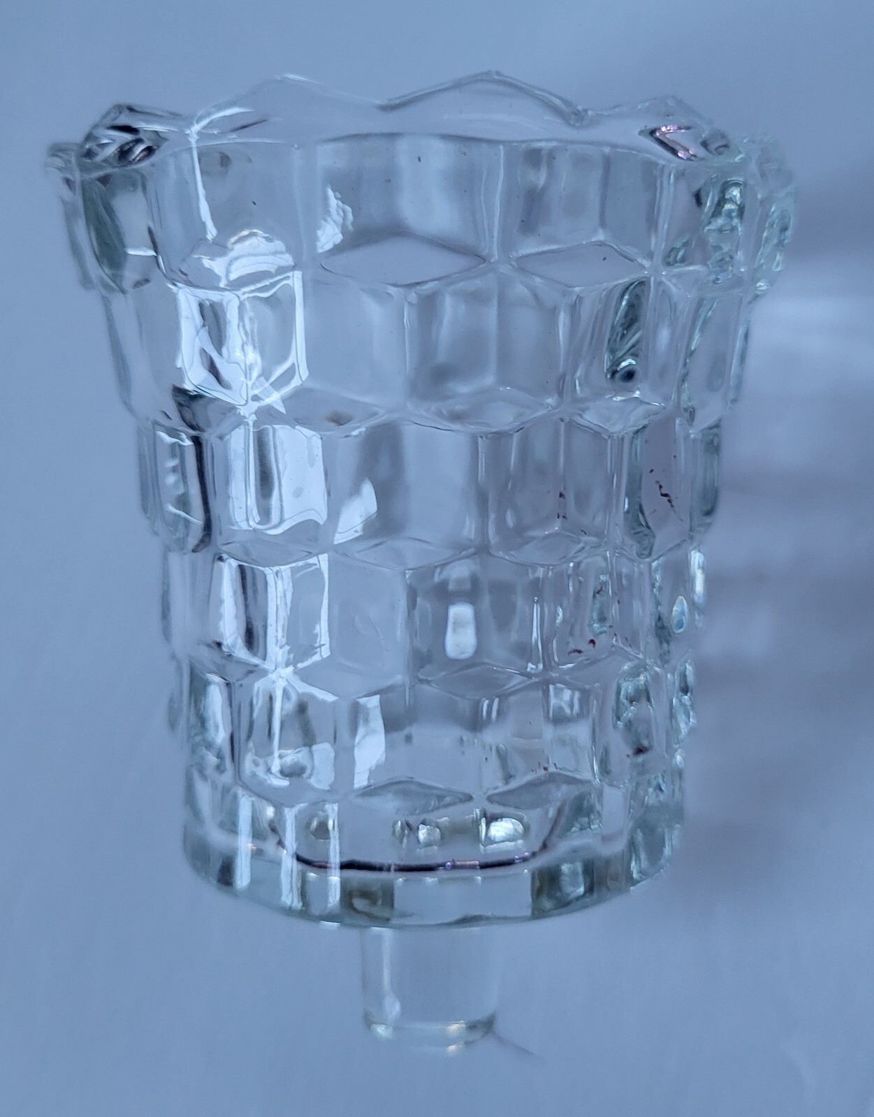 Homco Clear Glass Pegged Votive Cup Candle HolderHome Interior Lot of 3