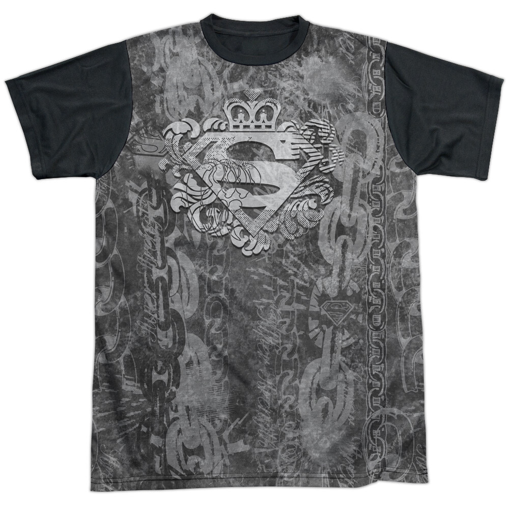 Superman Unchain The King Black Back Adult Halloween Costume Tee Sizes S-3XL