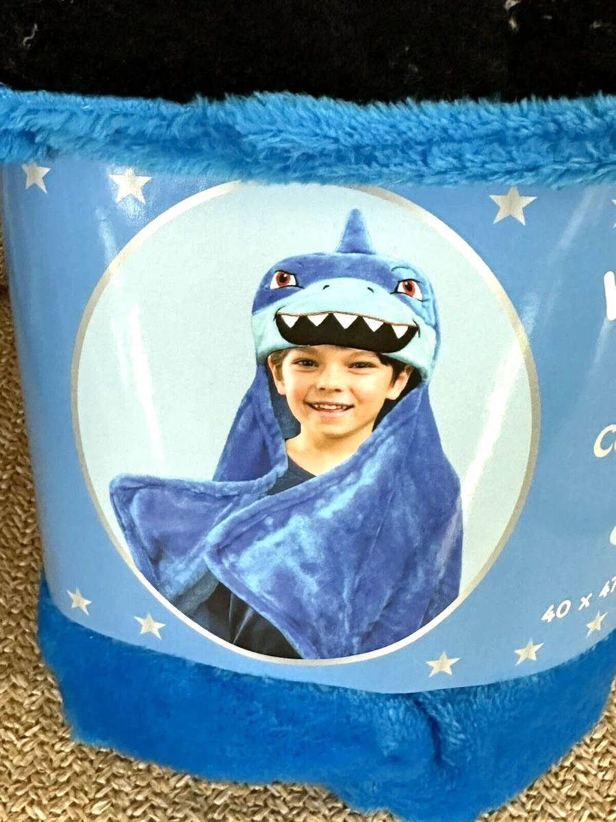 NEW Velvet Hooded Blanket Northpoint Kids 40x47.5 NEW Blue SHARK
