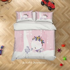 3D Bird Floral Cartoon Kids Quilt Cover Set Duvet Cover Bedding Pillowcases