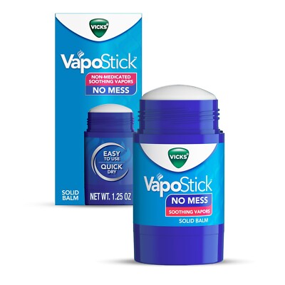Vicks Vapo Stick, Invisible Solid Balm Soothing Vicks Vapors Sinus Relief 1.25oz