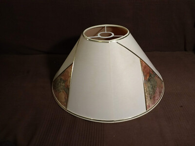 Dekorativer Lampenschirm mit goldene Blümen E27, Leinwand 45x20 cm