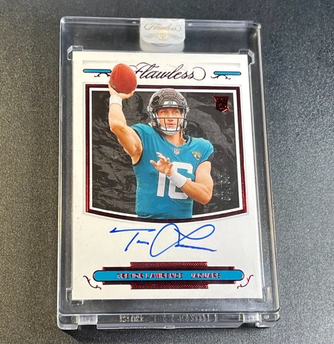 TREVOR LAWRENCE 2021 PANINI FLAWLESS RUBY AUTOGRAPH AUTO ROOKIE RC #'D /10 NFL