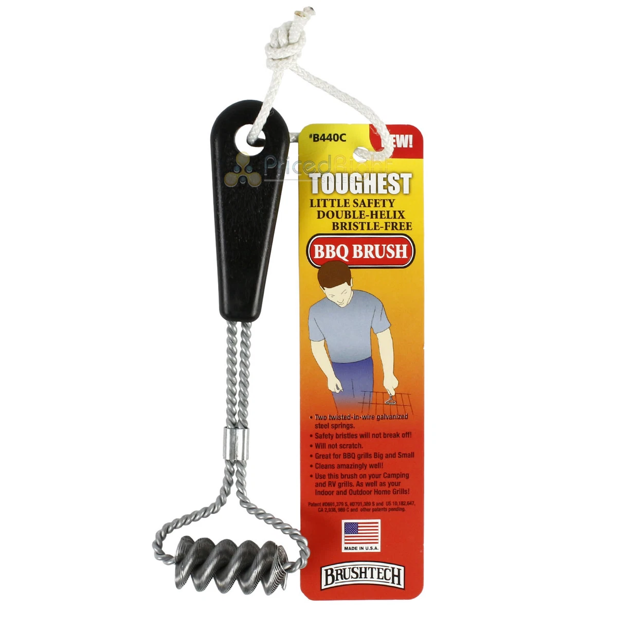 Double helix top grill brush