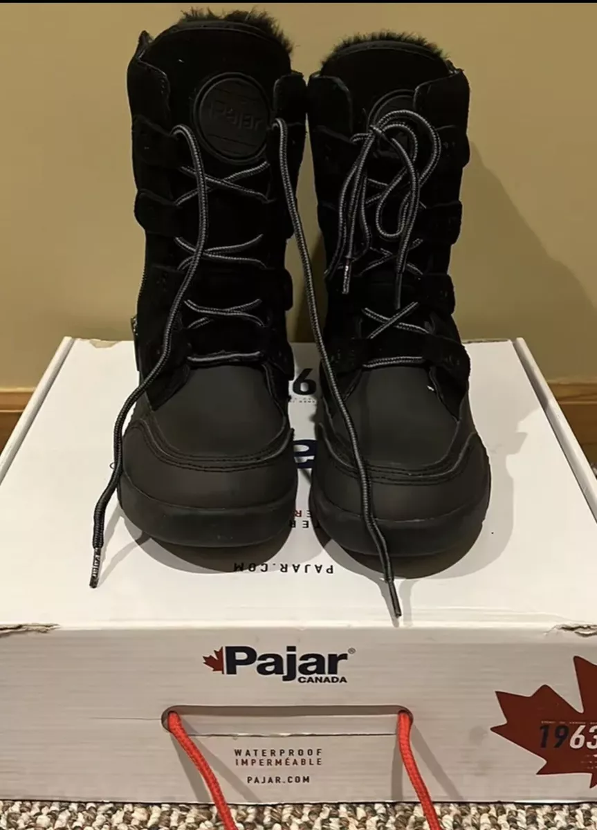 PAJAR Canada Womens Pamina Winter Snow Boots Black Size 7 7.5 U.S. 38 EU