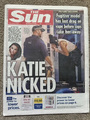 The Sun 9th August 2024 9/8/24 Katie Price Jordan Arrested | eBay UK