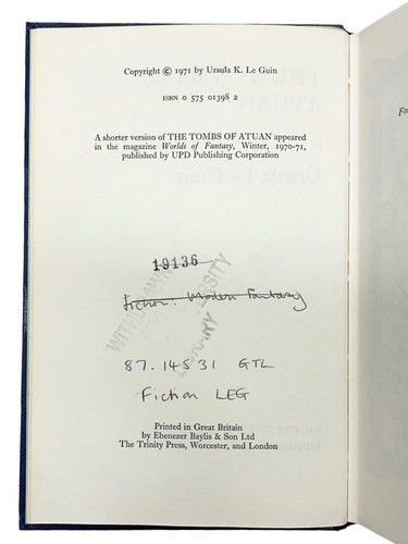 The Tombs of Atuan - Ursula Le Guin - Gollancz First UK Edition 1972 - 第 8/11 張圖片