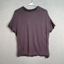 Lanvin Paris XS Gray Distressed Short Sleeve T-Shirt Mens