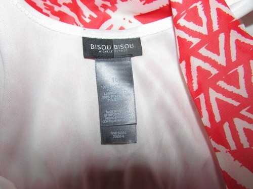 Bisou Bisou Womens Dress Size 10 coral Knee Length Sleeveless Summer NWT New - Picture 2 of 10