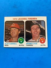 1972 LEADING FIREMEN - CLAY CARROLL / SPARKY LYLE - 1973 TOPPS BASEBALL CARD #68
