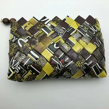 Recycled Coffee Bag Woven Purse Small Clutch Unsure Interesting Unusual