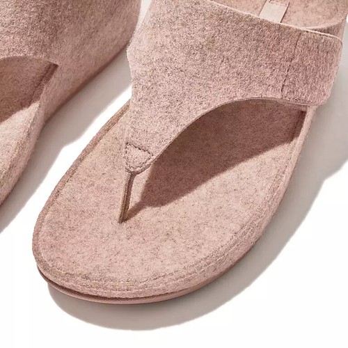 FitFlop Shuv E01 FR9-137 Slide Sandals Women's Beige Adjustable Felt Toe-Post - Picture 23 of 40
