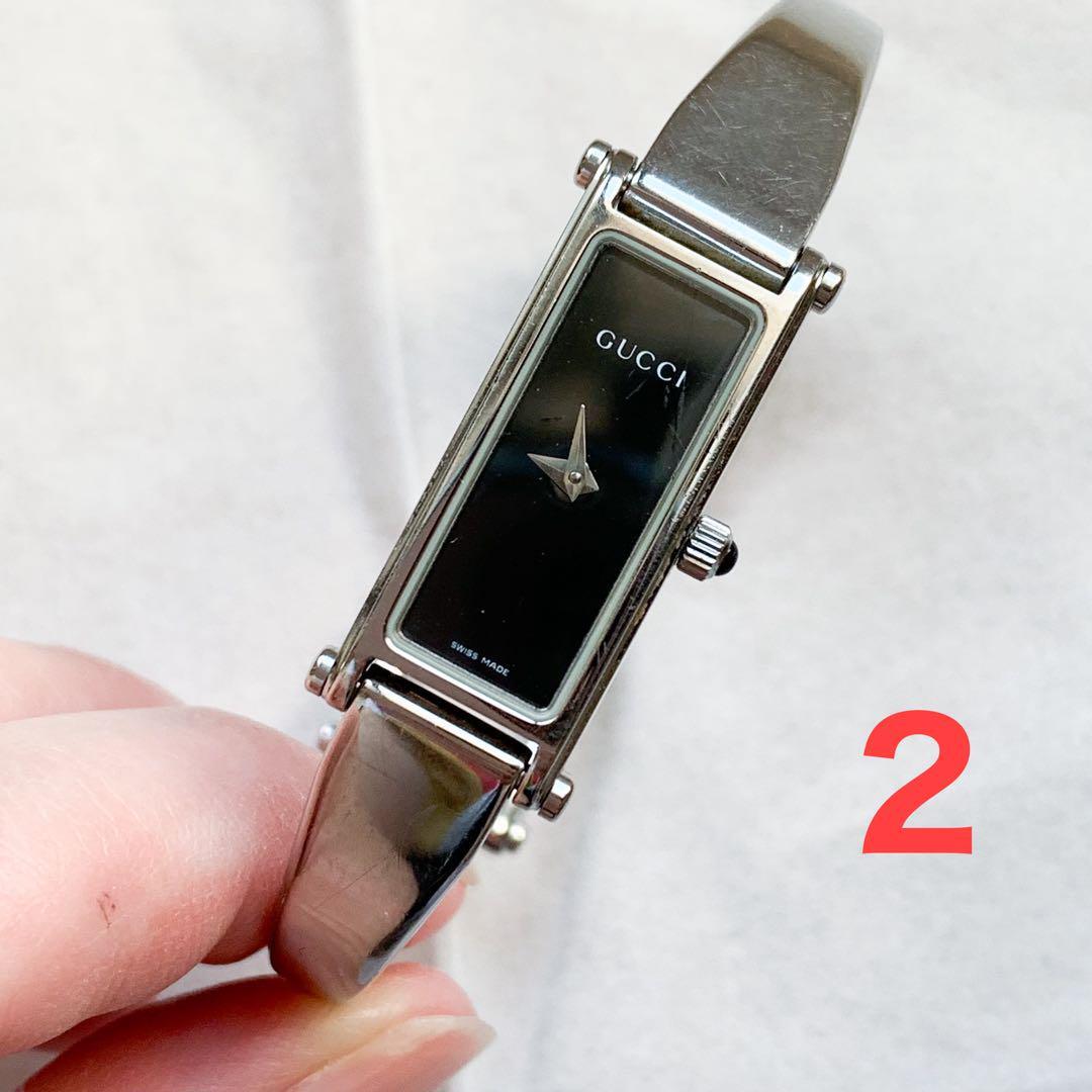 GUCCI 1500L Watch Silver White Dial Quartz Women's Bangle GUCCI 1500L Watch Silver White Dial Quartz Women's Bangle