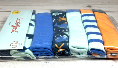 Cat & Jack Boys XL Underwear Briefs 7 Pack Size 16 Cotton Ocean Shark Fish NEW - Picture 2 of 5