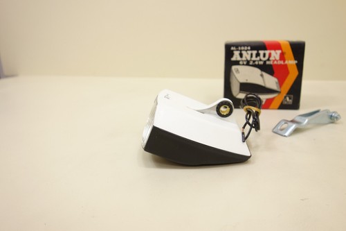 1980 s Fahrrad Cityrad Front Lampe Scheinwerfer ANLUN AL-1024 mit Halterung NOS - Picture 4 of 4