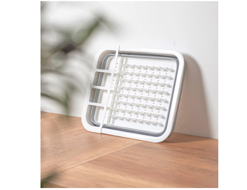 Collapsible Dish Drying Rack - Space Saving Kitchen Organizer with Aerated Base - Picture 8 of 24