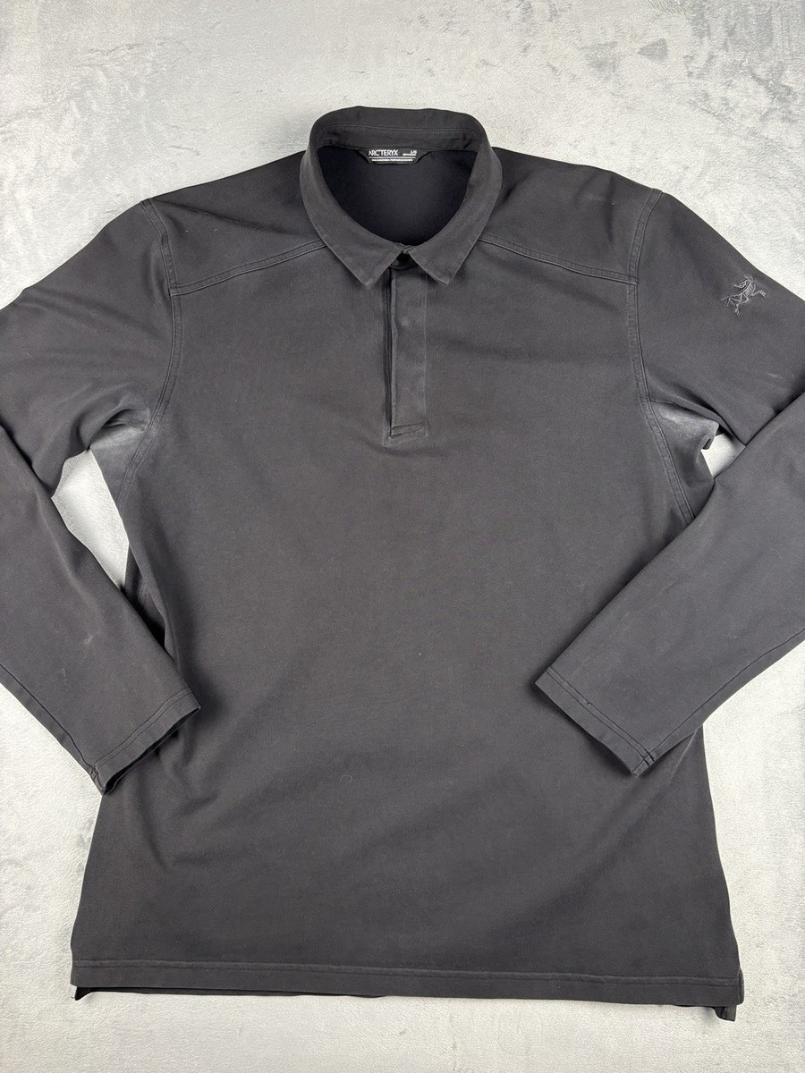 Arc'teryx Captive LS Polo Shirt Mens Large Black Long Sleeve 3