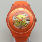 Swatch Orange Lacquered Watch Women 41mm Orange Tone Limited Edition New Battery