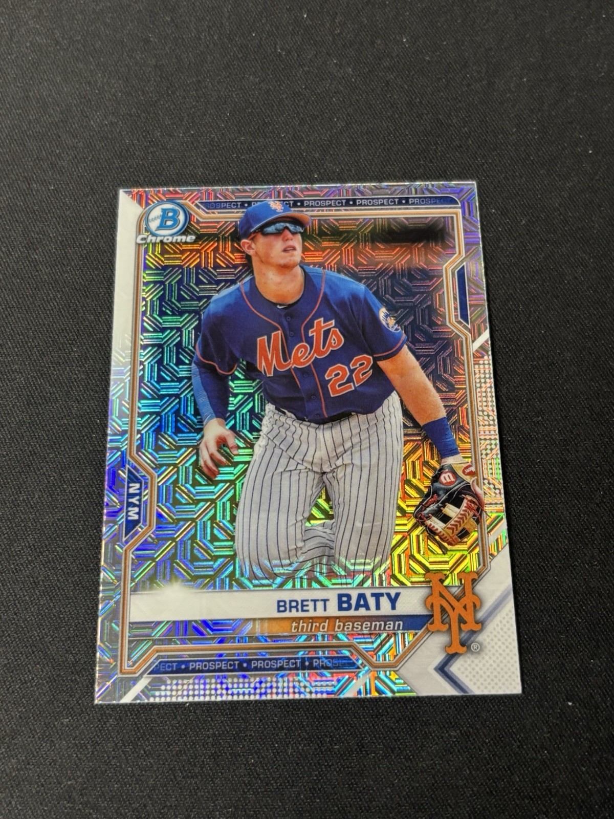 2021 Bowman Chrome Prospects Mojo Refractor #BCP-67 Brett Baty New York Mets