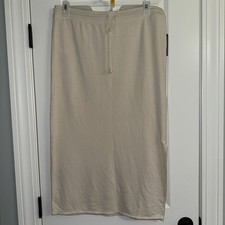 NWT Women  s Universal Thread French Terry Midi Maxi Skirt Beige L Retail 25