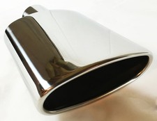 Exhaust Tip 6.0 X 2.25 Outlet 9.0 Long 2.50 Inlet Rolled Oval Angle Polished
