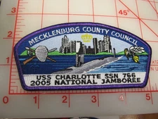 Mecklenburg County Council 2005 Jamboree JSP collectible patch (bW)