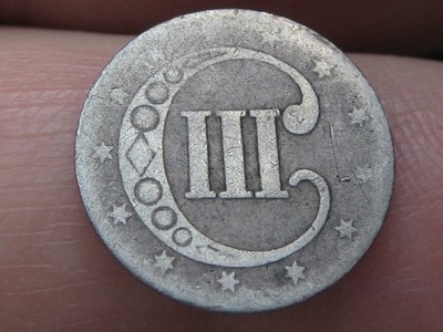 1851-1853 Three 3 Cent Silver Trime- 3CS, Type 1, About Good Details