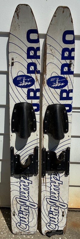 Vintage 80's CUT N JUMP JR.. PRO Wooden WATER Skis Trainers