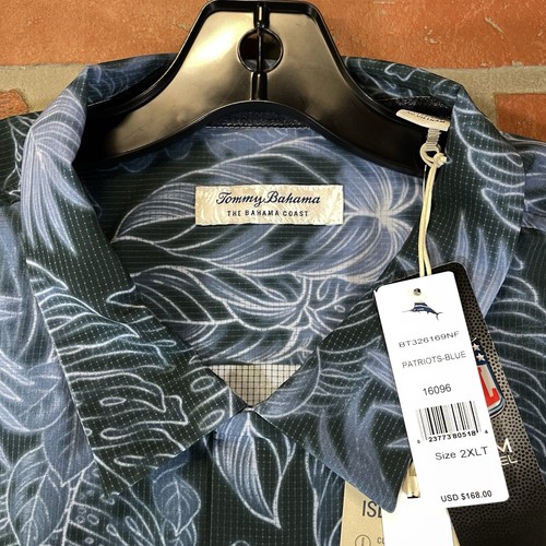 Tommy Bahama New England Patriots Mens 2XLT Button Hawaiian Camp Shirt NWT $168 - Picture 8 of 19