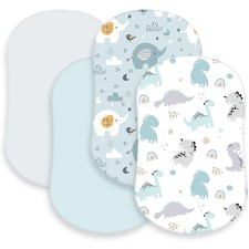 4 Pcs Baby Bassinet Sheets Soft Fitted Cotton for Boys  Girls Animals Print