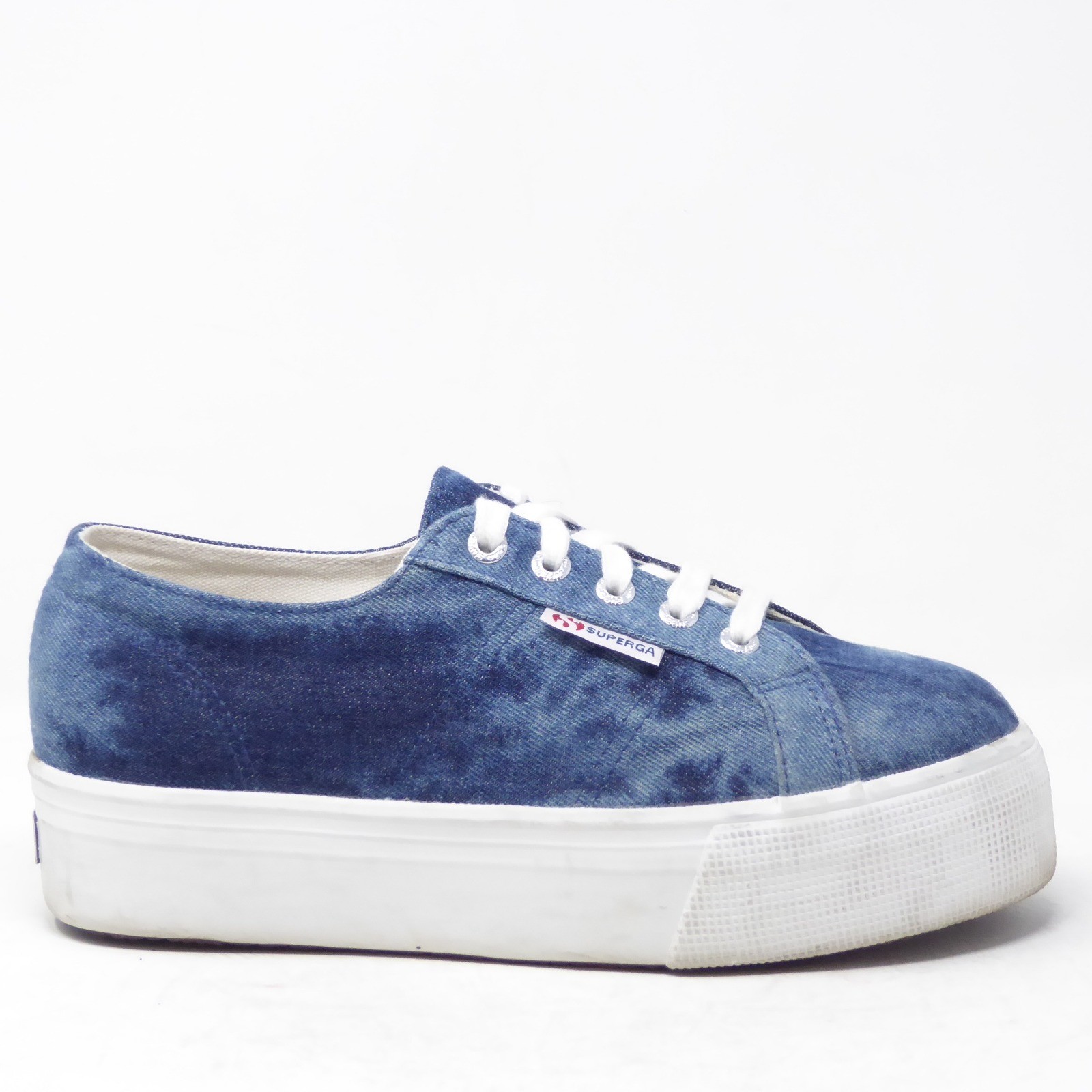 Denim Blue Lace Up Shoes Womens Size 7.5 Us