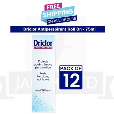 12 x DRICLOR Roll On 75 ml Antitranspirant Lösung Hyperhidrose UK