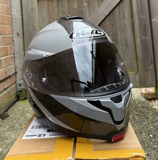 HJC C91 XL Motorcycle Helmet Built in Sun Visor – Grey/Black