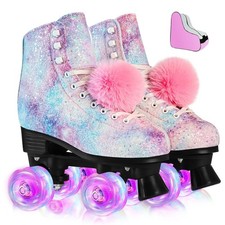 Roller Skates for Women, Men Light-Up Wheels Double-Row Rollerskates High-Top...