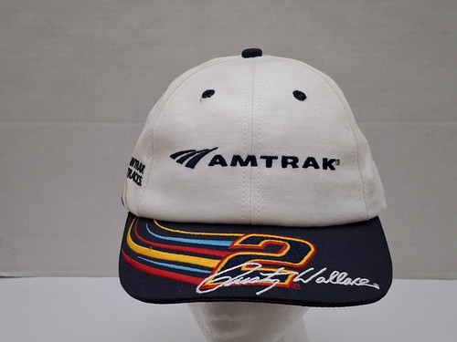 Vintage Amtrak Rusty Wallace #2 Racing Stripes Snapback Y2k Hat