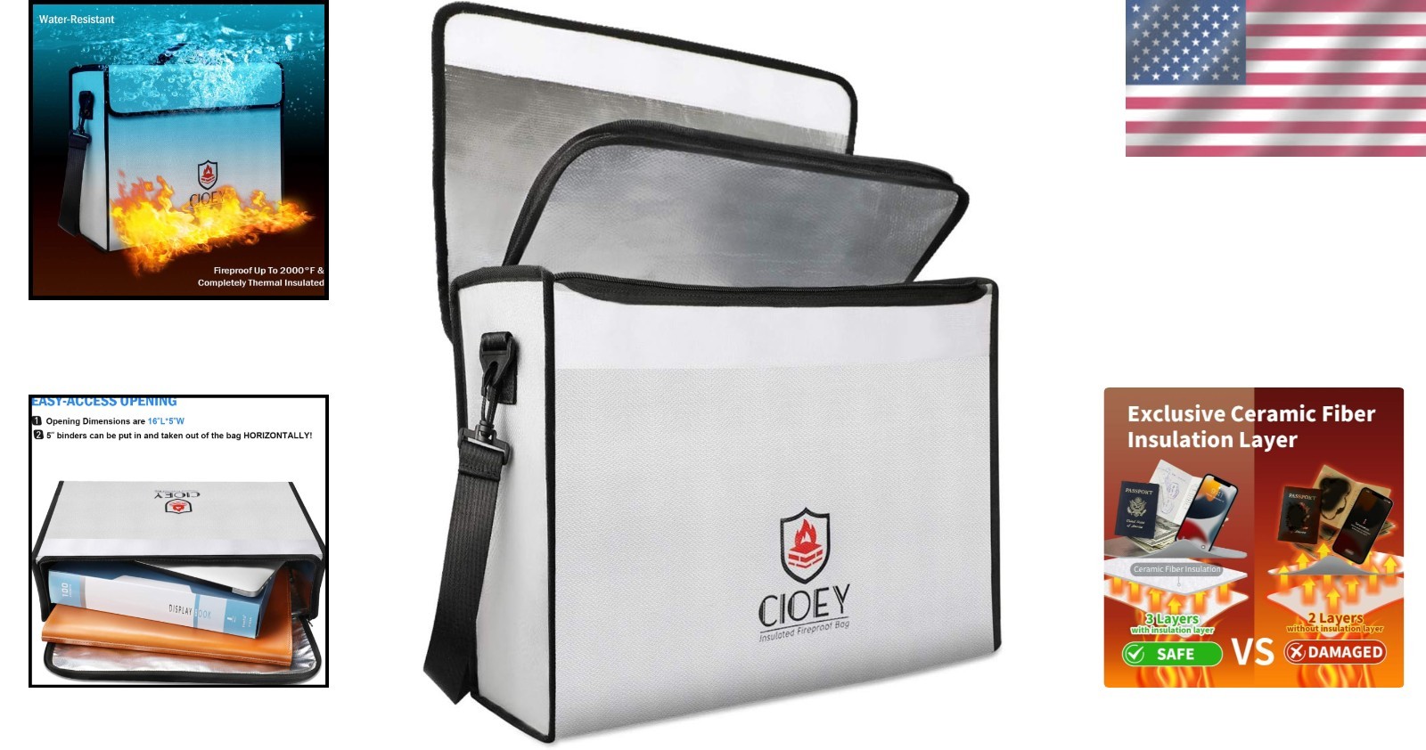 XL Fireproof Document Bag with Thermal Insulation – Ultimate Protection & Style